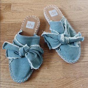 Target denim bow loafer slide